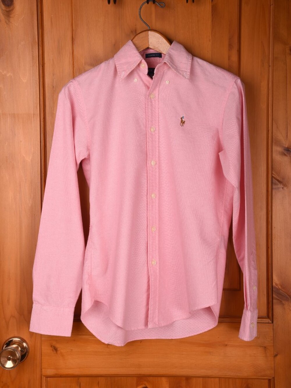 Polo Ralph Lauren Classic Fit Pink Oxford Button-Down - Yellow Collar - Size 2